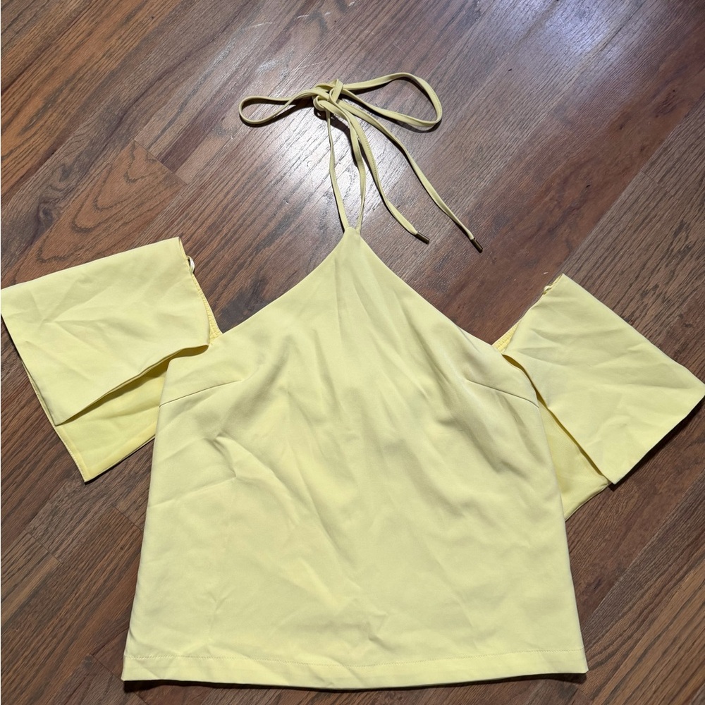 Chic Yellow Off-Shoulder Blouse
